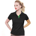 Noir-Vert citron - Back - Asquith & Fox - Polo en contraste - Femme