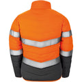 Orange fluo - gris - Back - Result - Veste matelassée SAFEGUARD - Femme