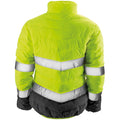 Jaune fluo - Gris - Back - Result - Veste matelassée SAFEGUARD - Femme