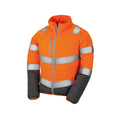 Orange fluo - gris - Front - Result - Veste matelassée SAFEGUARD - Femme