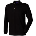 Noir - Front - Henbury - Polo à manches longues - Homme