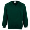 Vert bouteille - Front - Maddins - Sweatshirt à col en V - Enfant unisexe (Lot de 2)