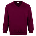 Bordeaux - Front - Maddins - Sweatshirt à col en V - Enfant unisexe (Lot de 2)