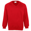 Rouge - Front - Maddins - Sweatshirt à col en V - Enfant unisexe (Lot de 2)
