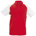 Rouge-Gris clair-Blanc - Front - Kariban - Polo de baseball à manches courtes - Homme