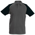 Gris ardoise-Gris clair-Noir - Front - Kariban - Polo de baseball à manches courtes - Homme