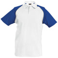 Blanc-Gris clair-Bleu roi - Front - Kariban - Polo de baseball à manches courtes - Homme