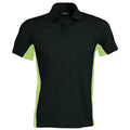 Noir-Vert citron - Front - Kariban - Polo à manches courtes - Homme