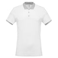 Blanc - Gris Oxford - Front - Kariban - Polo PIQUE - Homme