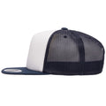 Blanc - Bleu marine - Side - Yupoong - Casquette trucker