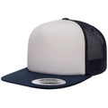 Blanc - Bleu marine - Pack Shot - Yupoong - Casquette trucker