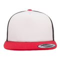 Noir - blanc - rouge - Front - Yupoong - Casquette trucker