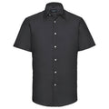 Noir - Front - Russell Collection - Chemise OXFORD - Homme