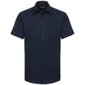 Bleu marine vif - Front - Russell Collection - Chemise OXFORD - Homme