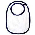 Blanc - bleu marine - Front - Babybugz - Bavoir - Bébé