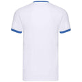 Blanc - Bleu roi - Back - Fruit of the Loom - T-shirt RINGER - Homme