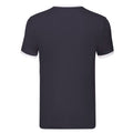 Bleu marine - Blanc - Back - Fruit of the Loom - T-shirt RINGER - Homme