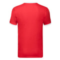 Rouge - Blanc - Back - Fruit of the Loom - T-shirt RINGER - Homme