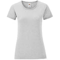 Gris chiné - Front - Fruit of the Loom - T-shirt ICONIC - Femme