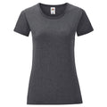 Gris foncé - Front - Fruit of the Loom - T-shirt ICONIC - Femme