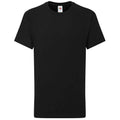 Noir - Front - Fruit of the Loom - T-shirt ICONIC - Enfant