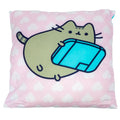 Rose clair - Bleu - Back - Pusheen - Coussin