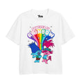 Blanc - Front - Trolls - T-shirt POWERED BY RAINBOWS - Fille