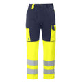 Jaune - Bleu marine - Front - Projob - Pantalon cargo - Homme