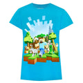 Bleu - Front - Minecraft - T-shirt ADVENTURE - Fille